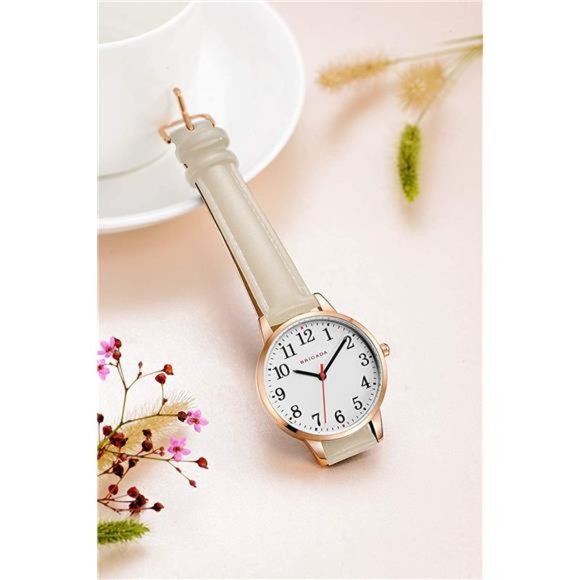 Women's Watch Elegant Watch for Women Leather Band Ladies Watch Waterproof - Picture 3 of 6
